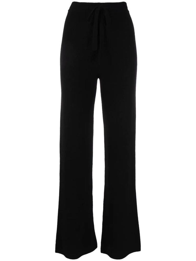 NA Black ribbed flared trousers