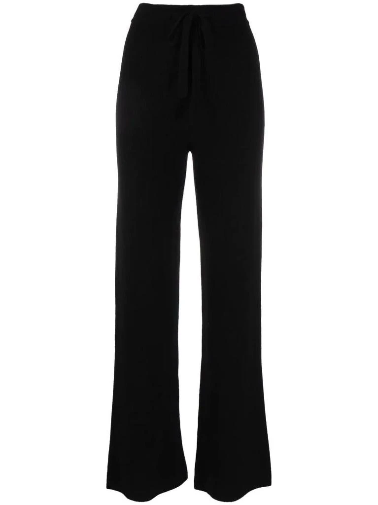 NA Black ribbed flared trousers 1
