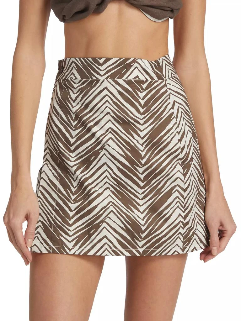 Hevron Maeve Printed Wrap Miniskirt 3