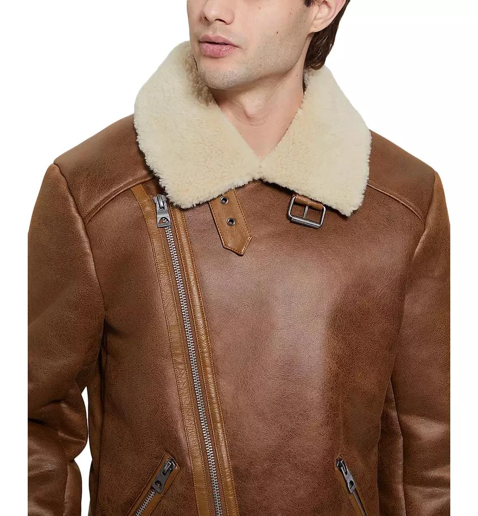 GUESS Men's Toni Asymmetrical Faux Leather Jacket 4