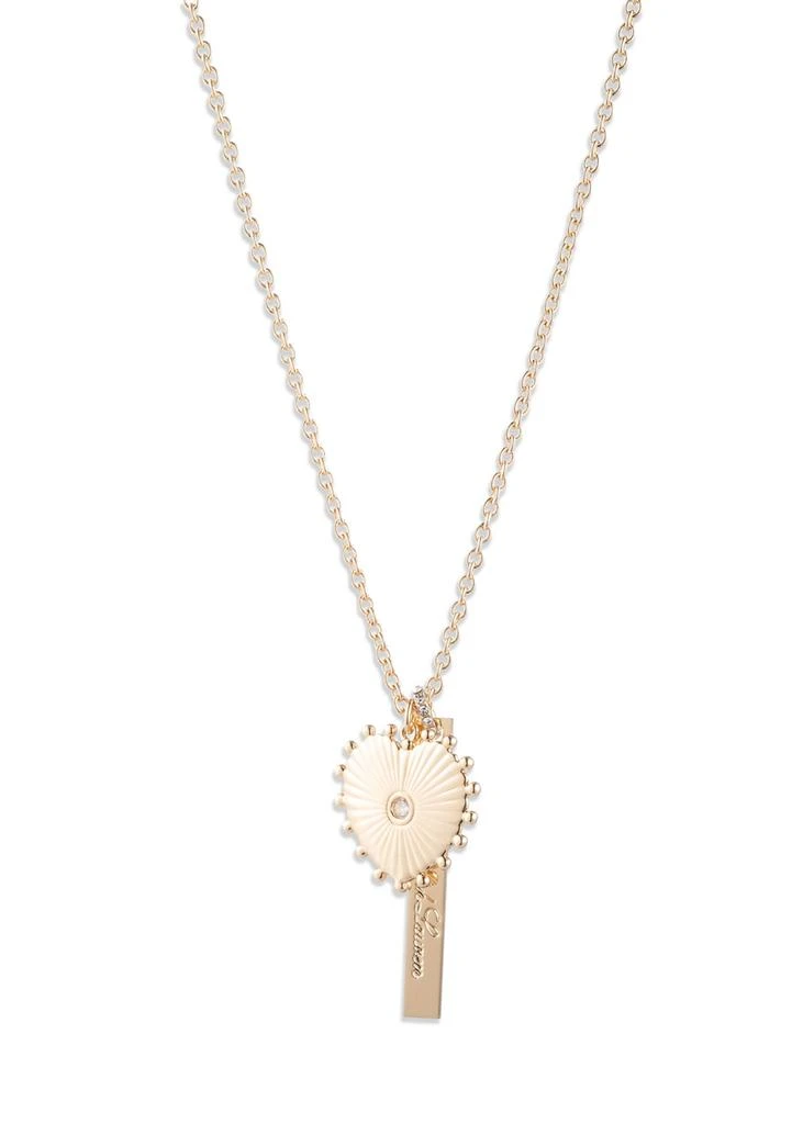 Ralph Lauren Logo Cubic Zirconia Heart Pendant Necklace