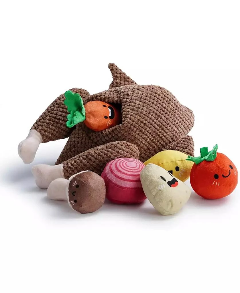 Nocciola 7-in-1  Turkey Dog Toy,Big Turkey Puzzle Toy with 6 Squeaky Veggie Plush Toy, Interactive Enrichment Dog Toys for All Breeds