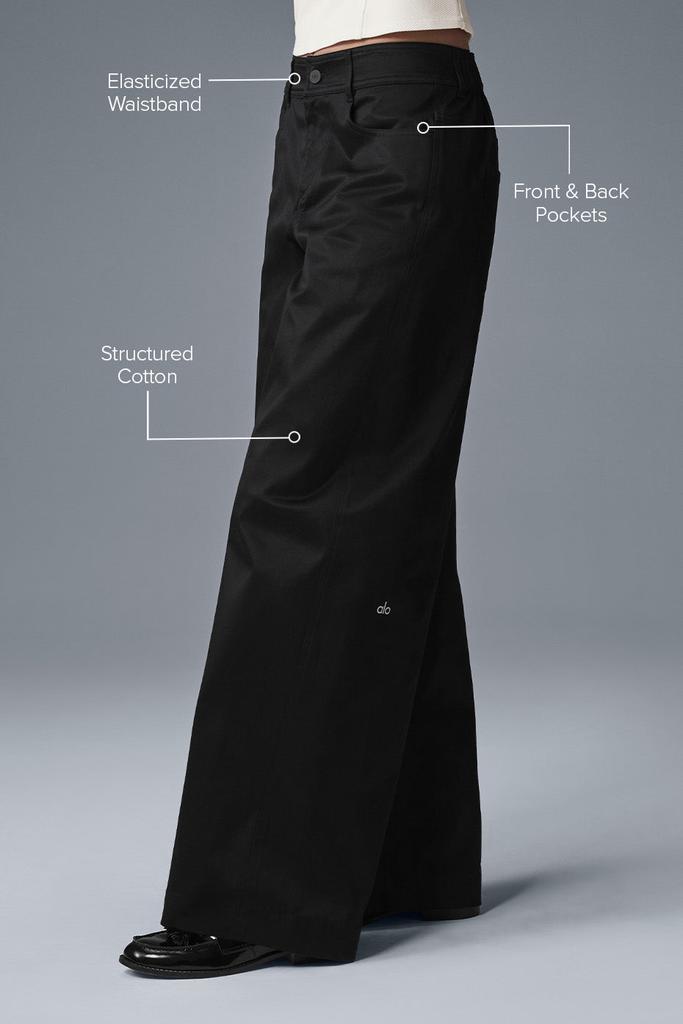 Alo Wanderlust Wide Leg Trouser - Black