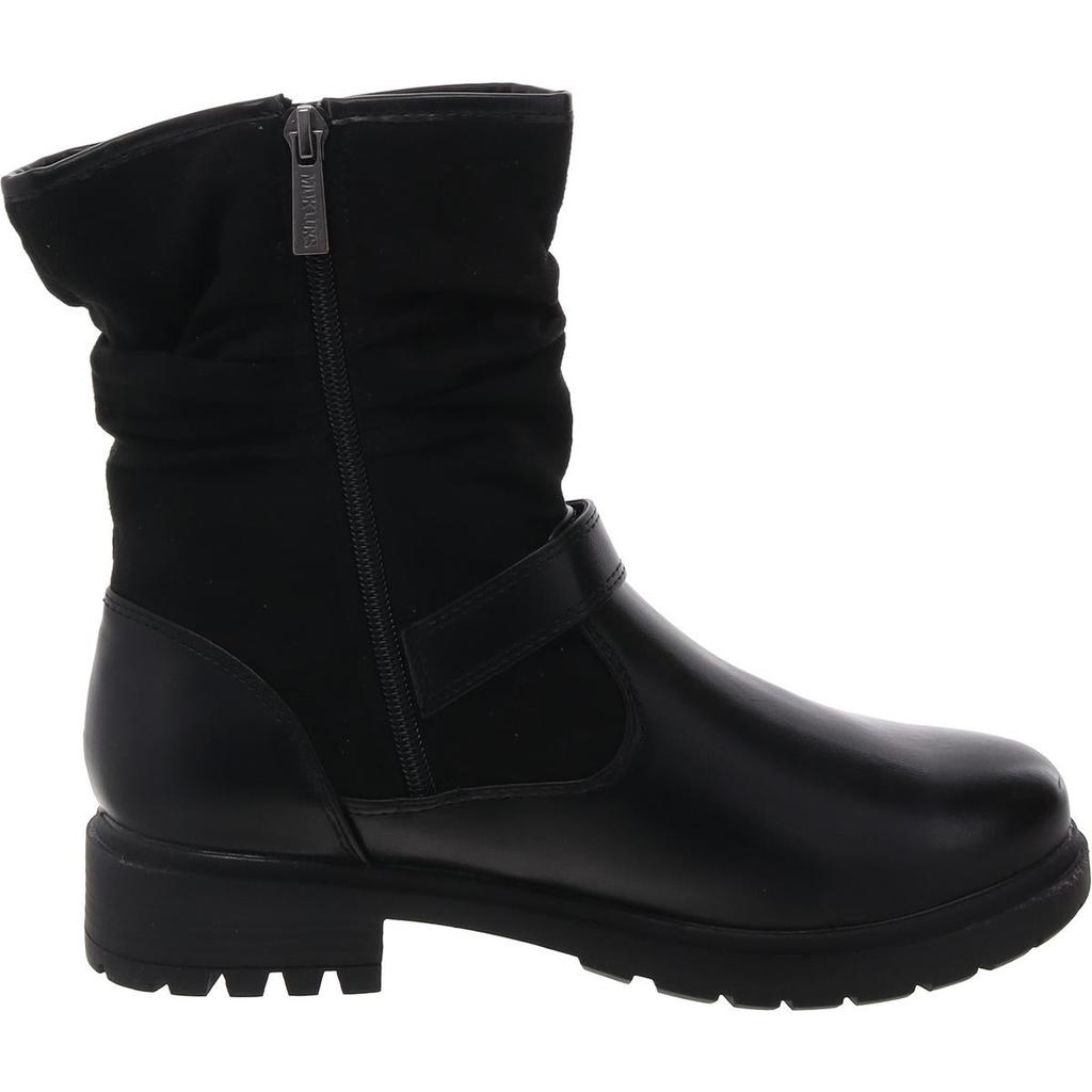 MUK LUKS Womens Buckle Leather Ankle Boots