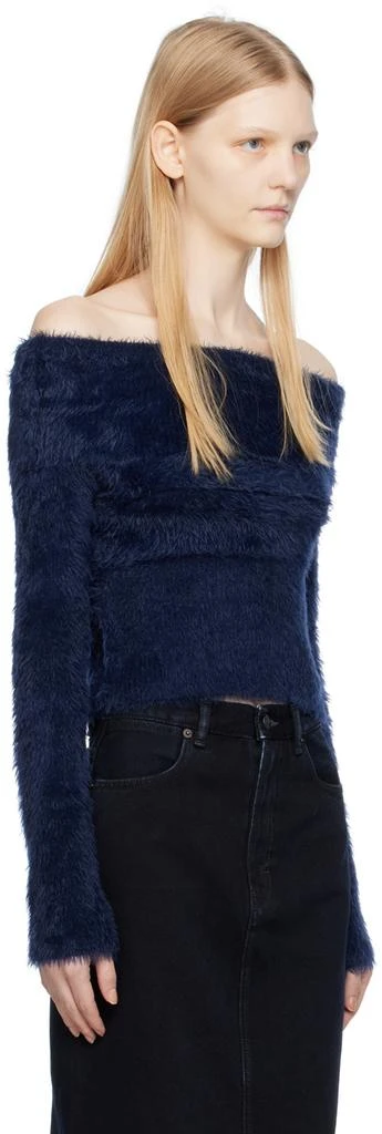 Acne Studios Navy Off Shoulder Sweater 2