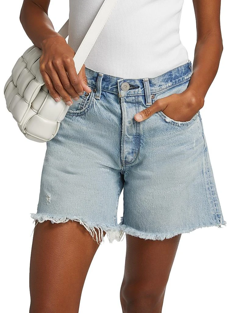 MOUSSY VINTAGE Nolita Cotton Raw-Edge Shorts 3