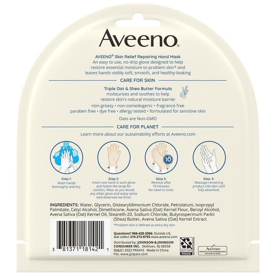 Aveeno Skin Relief Repairing Hand Mask For Dry Skin Fragrance Free