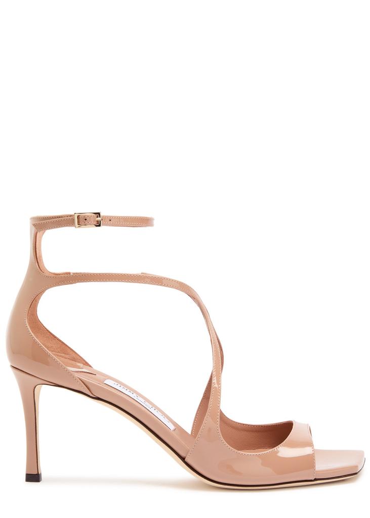 JIMMY CHOO Azia 75 パテントレザーサンダル Champagne Glitter Leather Sandals | AZIA 95 | Spring 2022