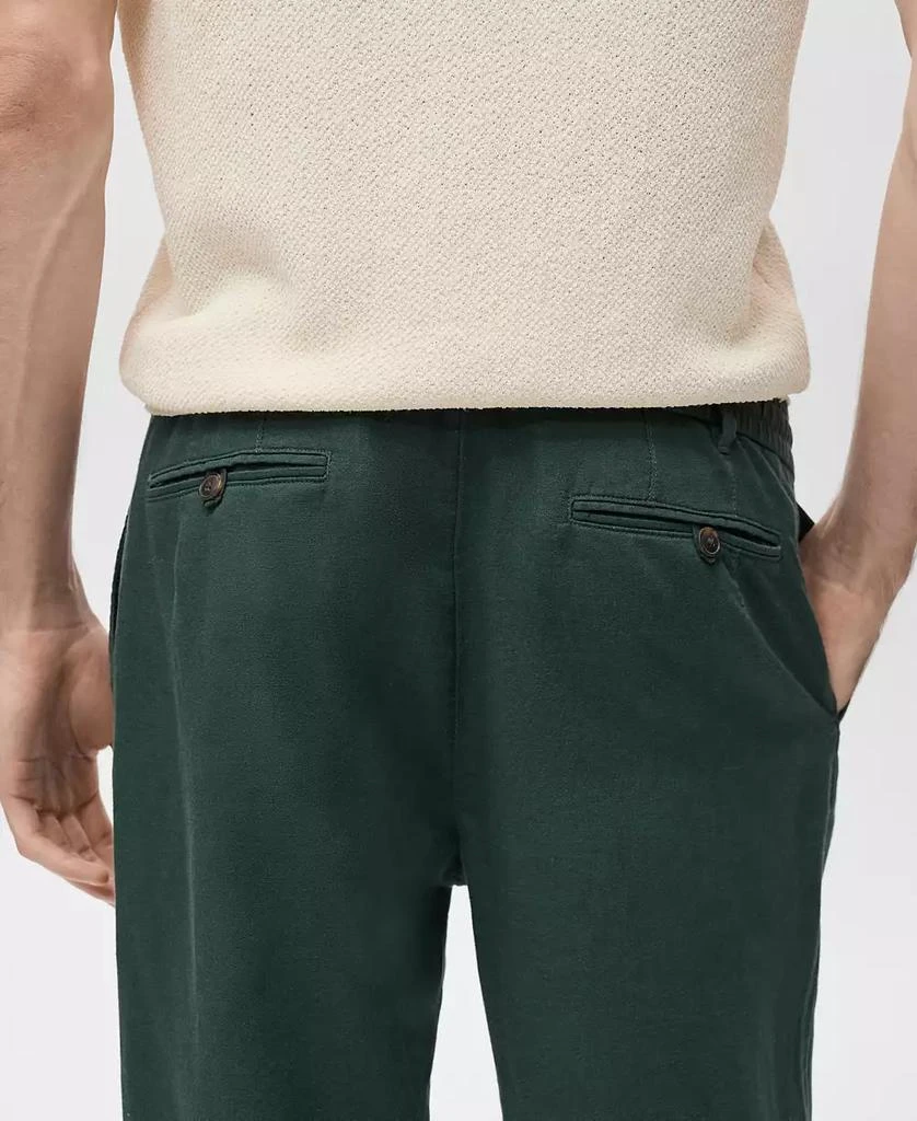 Mango Men's Slim-Fit Linen-Blend Drawstring Pants 5