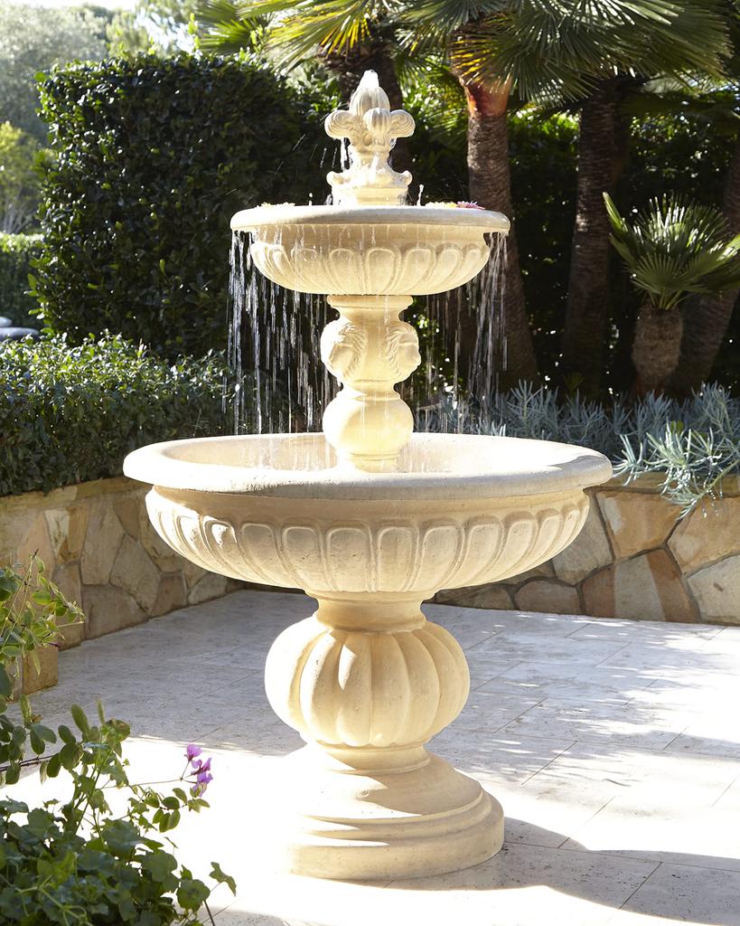 Neiman Marcus Lionhead Stonecast Fountain