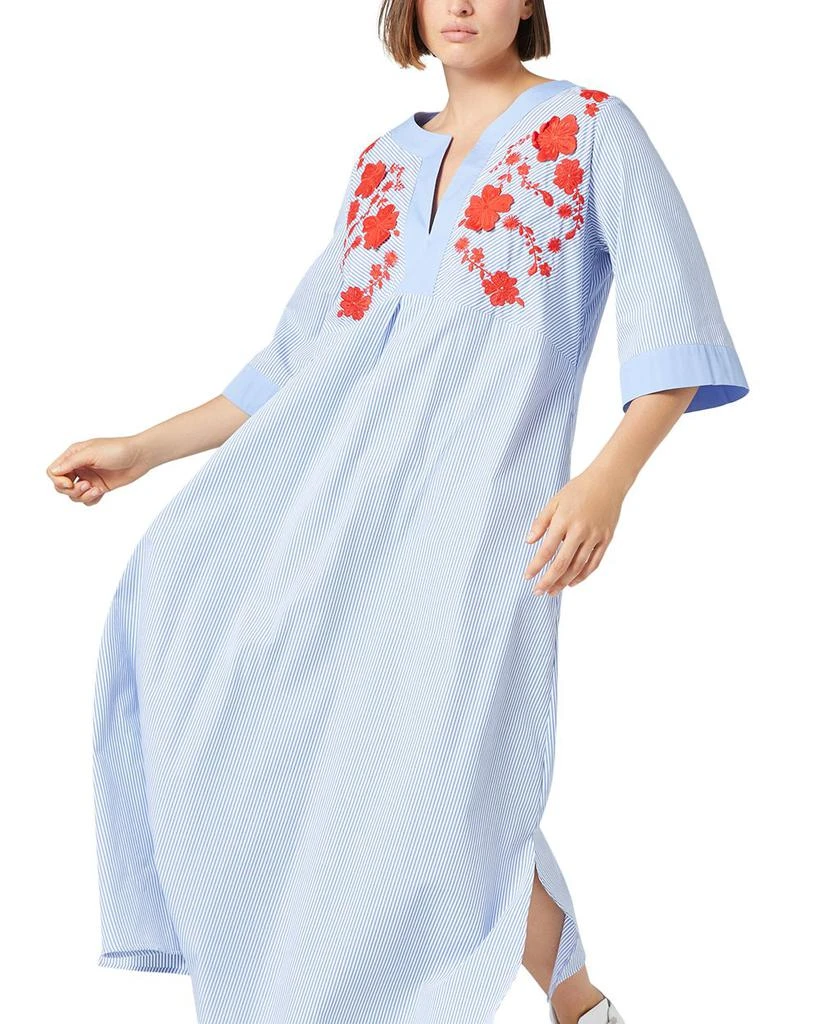 Marina Rinaldi Sport 2A Uscita Opossum Embroidered Split V Neck Dress 4