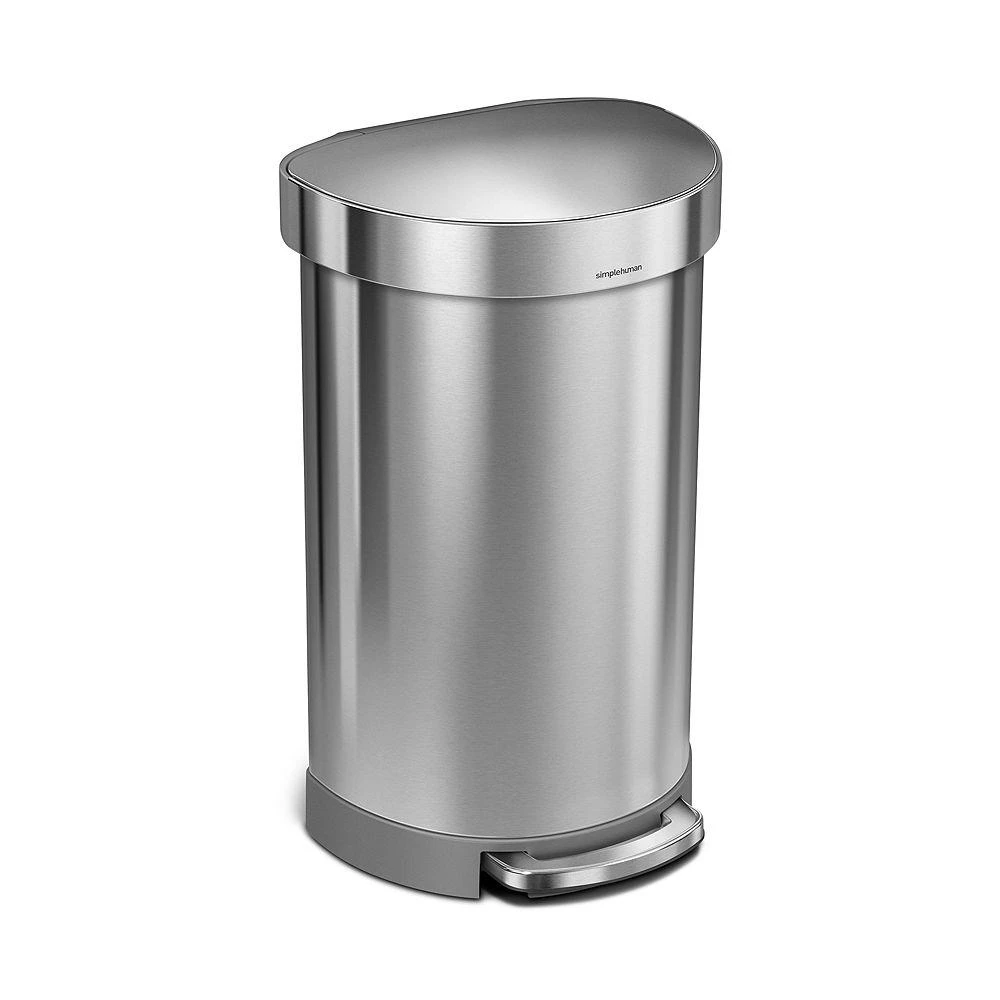 simplehuman simple human 45L Semi-Round Step Can with Liner Rim 1