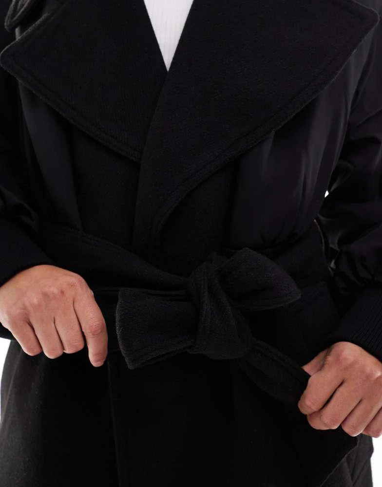 ASOS ASOS DESIGN spliced formal bomber coat in black 3