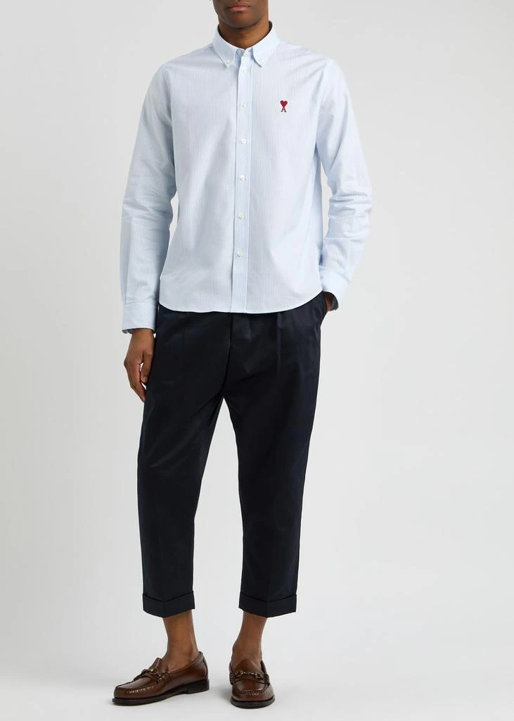AMI Cropped tapered-leg cotton chinos 4