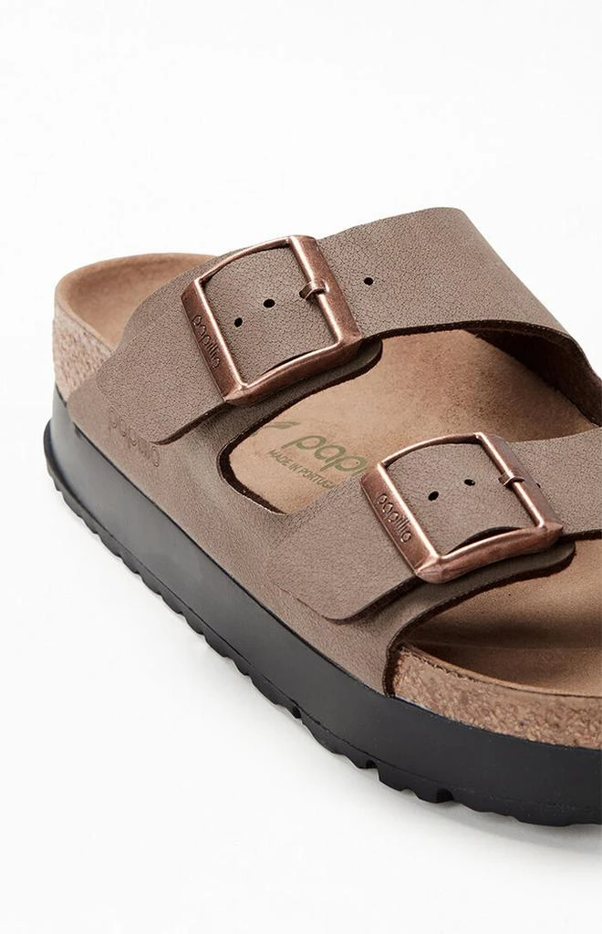 Birkenstock Women's Arizona Vegan Leather Platform Sandals Mocha 6