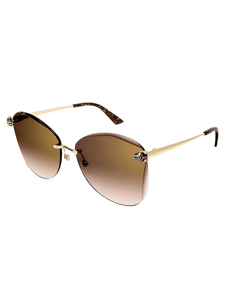 Cartier Panthère Classic 24K-Gold-Plated Butterfly Sunglasses 1