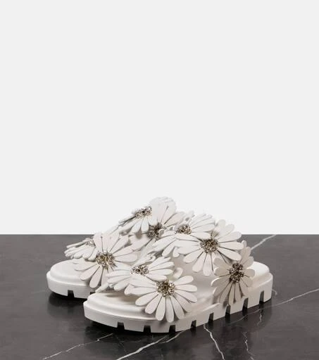 Christian Louboutin Flora Cool suede and leather slides 5