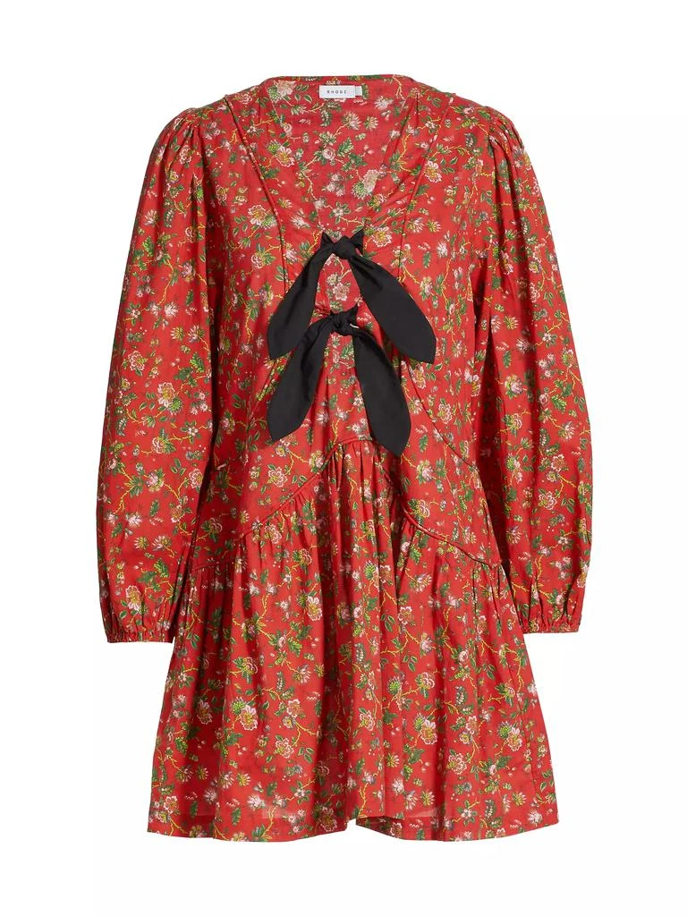 Rhode Annette Floral Cotton V-Neck Minidress 1