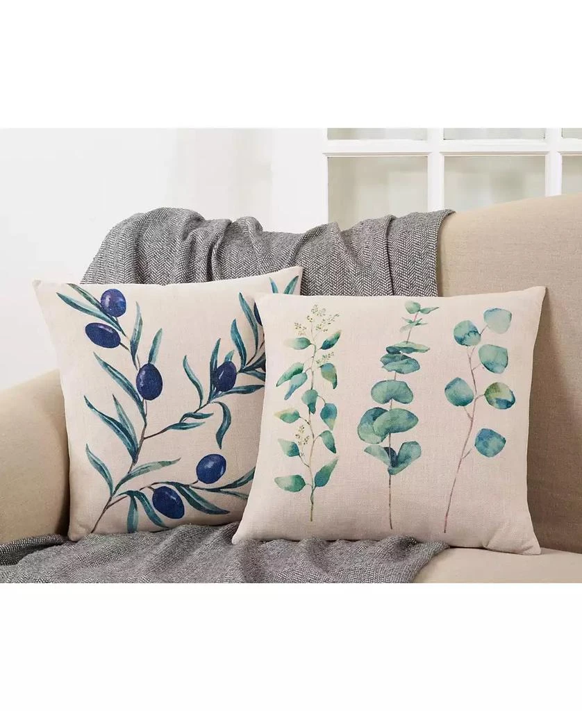 Saro Lifestyle Eucalyptus Printed Decorative Pillow, 18" x 18" 4