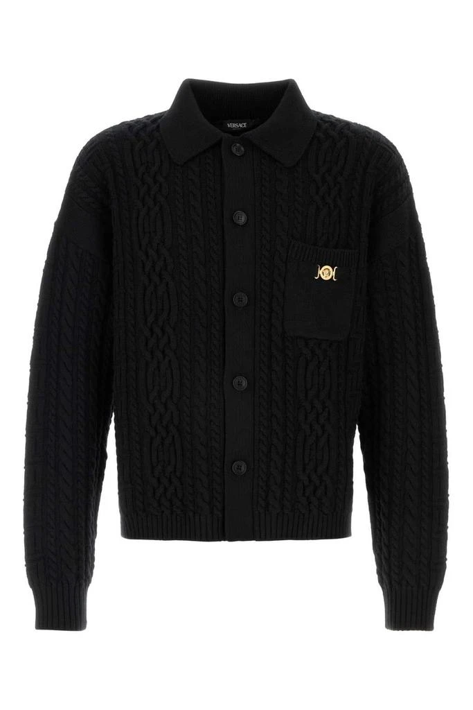 Versace Versace Mixed-Stitch Knitted Cardigan 1