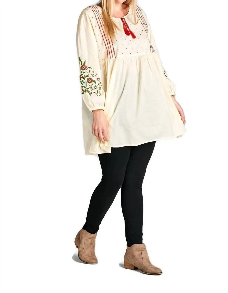Shop Velzera - Floral Embroidered Peasant Dress on Sale at BeyondStyle –  Get 31% Off Velzera