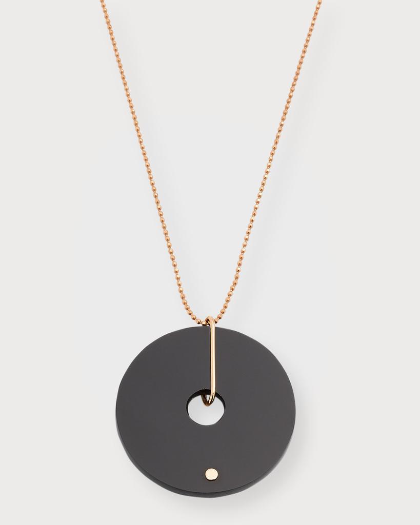 Ginette NY Donut Onyx On Chain Necklace