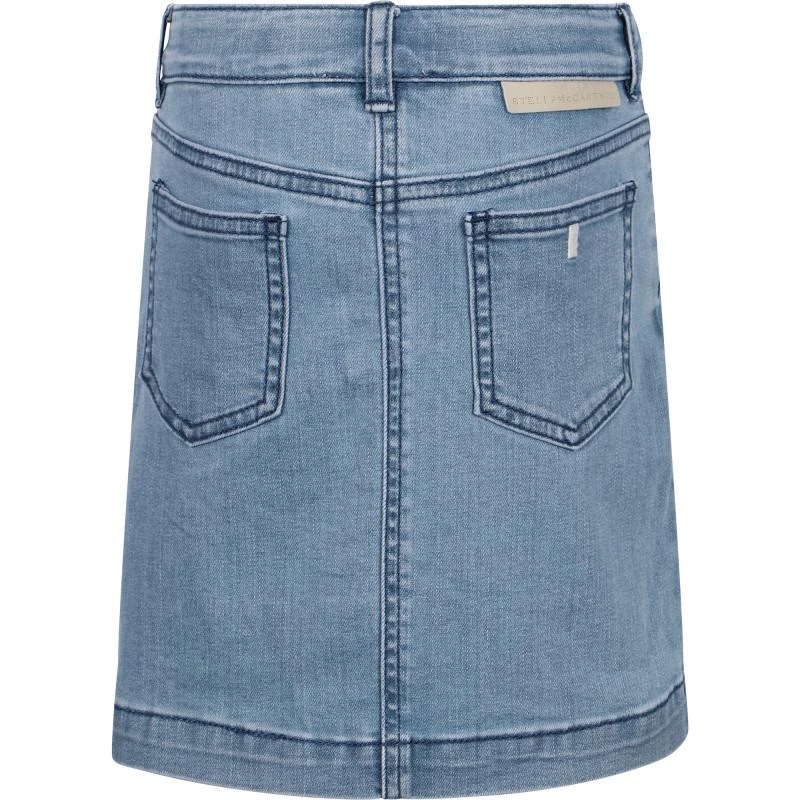 Stella McCartney Flowers garden embroidery denim skirt in blue 2