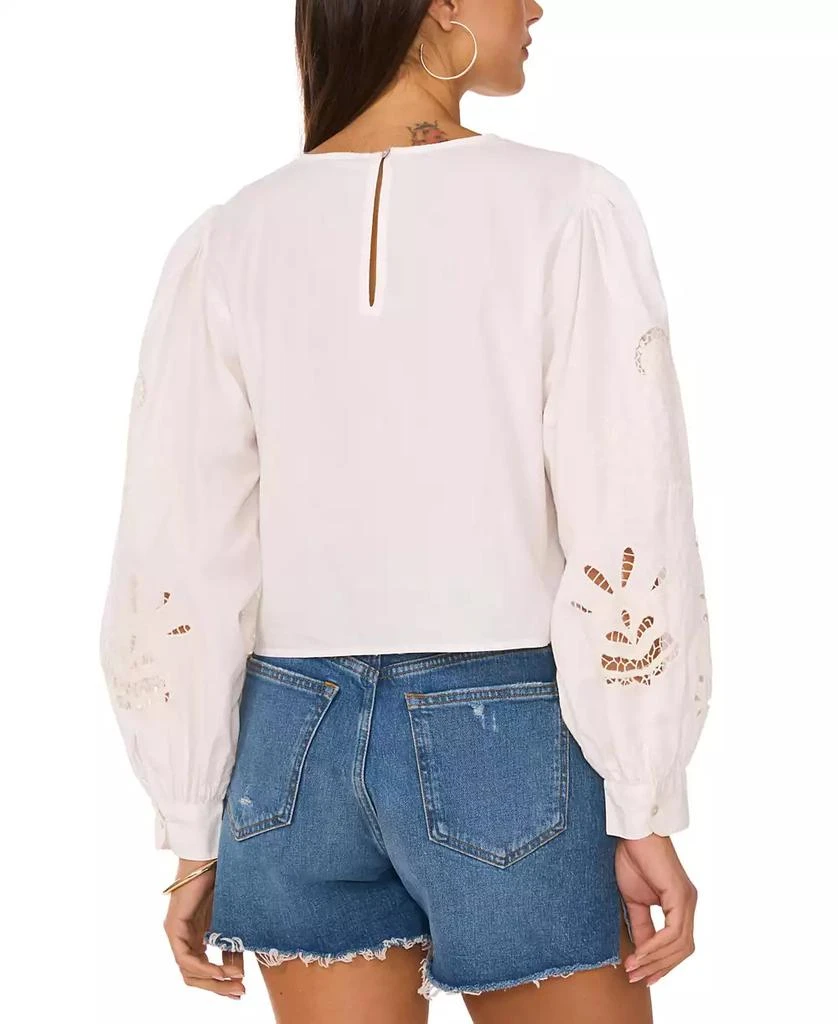 Vince Camuto Women's Lattice-Trim Embroidered Top 2