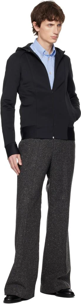 Valentino Black Neoprene Embossed VLogo Hoodie 4