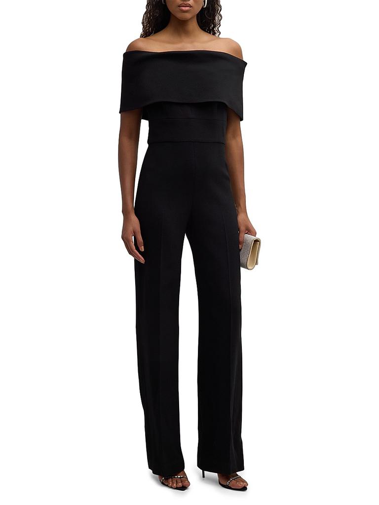 LELA ROSE Off-the-Shoulder Crêpe Jumpsuit