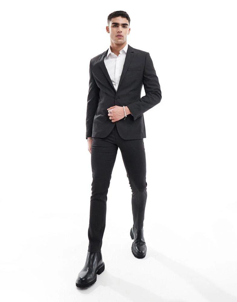 ASOS ASOS DESIGN skinny suit jacket in black pindot 2