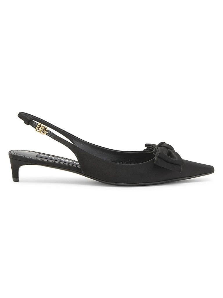 Dolce
Gabbana 30MM Bow-Detailed Satin Kitten-Heel Pumps 1