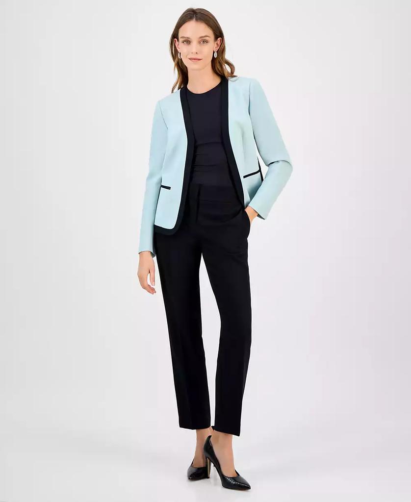 Kasper Women's Contrast-Trim Open-Front Blazer