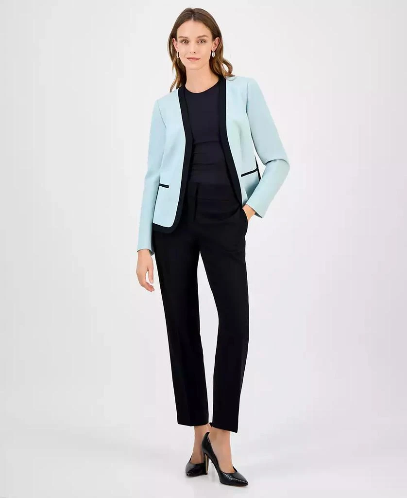 Kasper Women's Contrast-Trim Open-Front Blazer 2