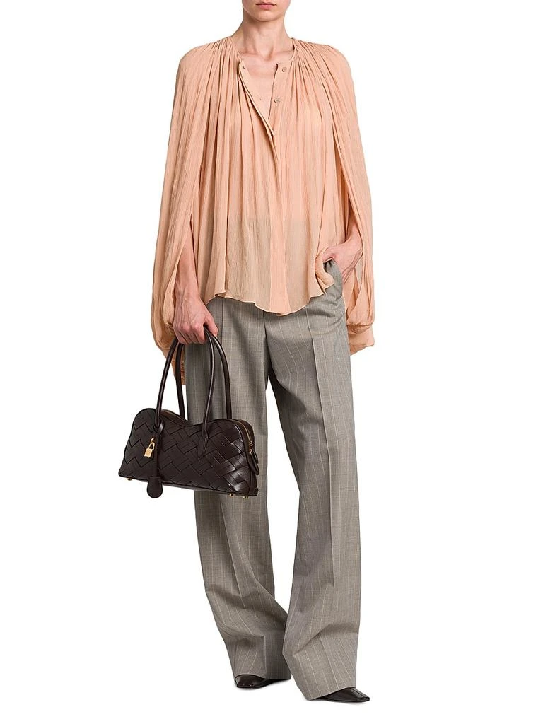 Stella McCartney Drape Creponne Silk Cape High-Low Top 2