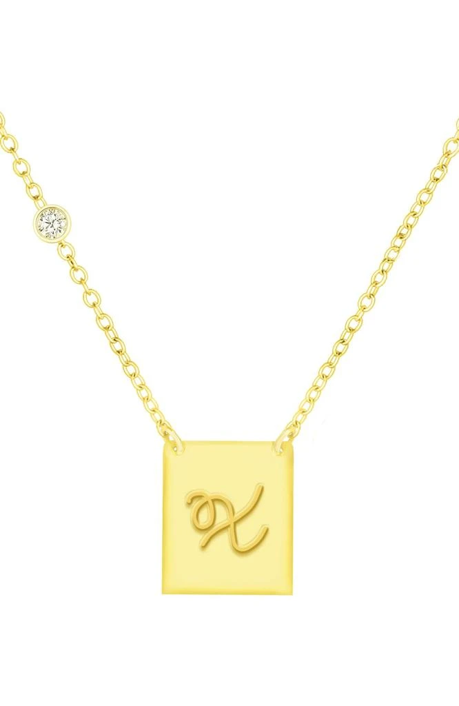 Savvy Cie Jewels 18K GOLD PLATED OVER STERLING SILVER NECKLACE WITH CZ 4