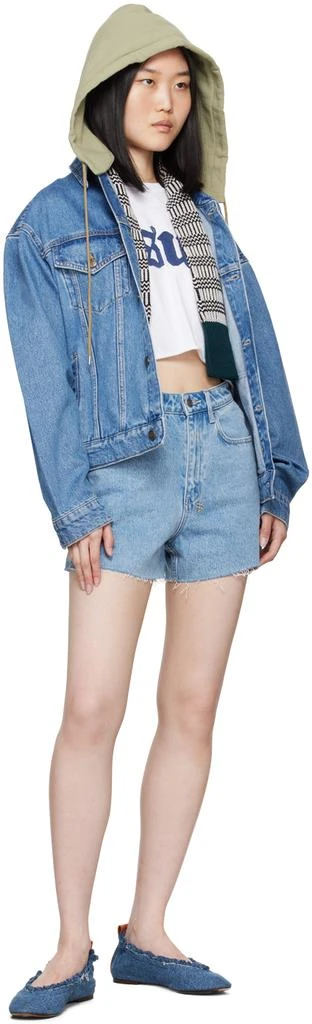 Ksubi Blue Rise N Hi Torn Up Denim Shorts 4