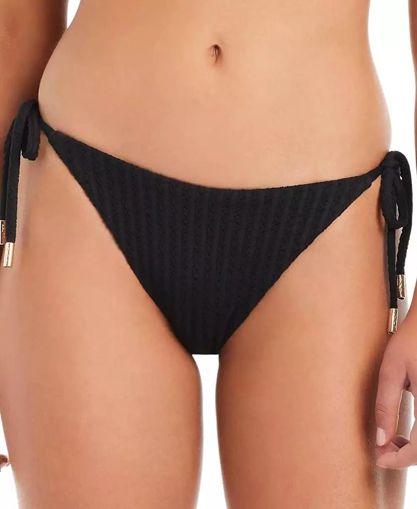 Red Carter Women's Textured Side-Tie Bikini Bottom 1