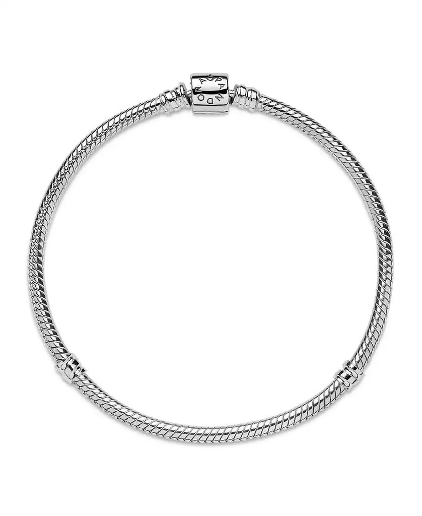 PANDORA Moments Sterling Silver Barrel Clasp Snake Chain Bracelet 3