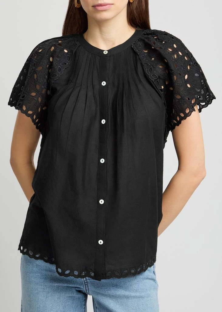 Rails Cerise eyelet-embroidered cotton blouse 2