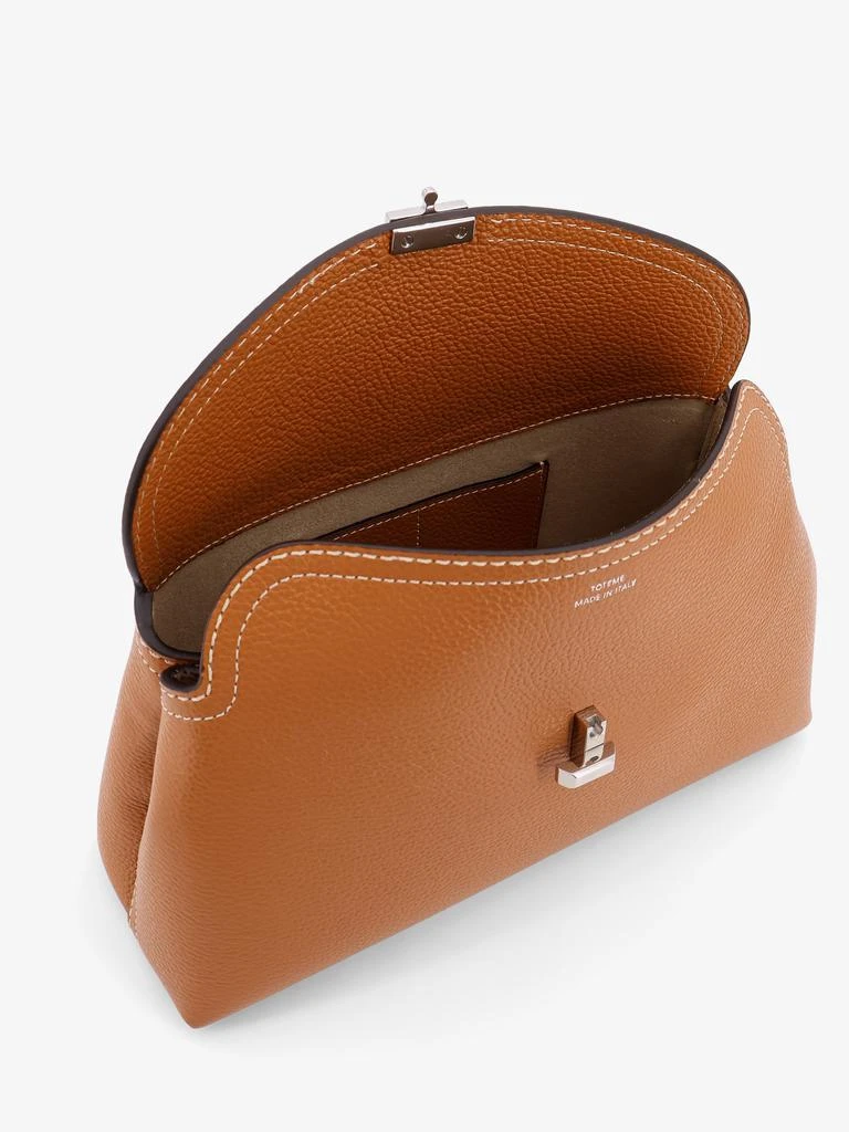 Totême T-Lock leather clutch with contrasting stitching 5