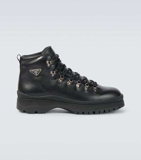 PRADA レザーブーツ Prada Brixxen leather lace-up boots - Boots - Compare Prices from