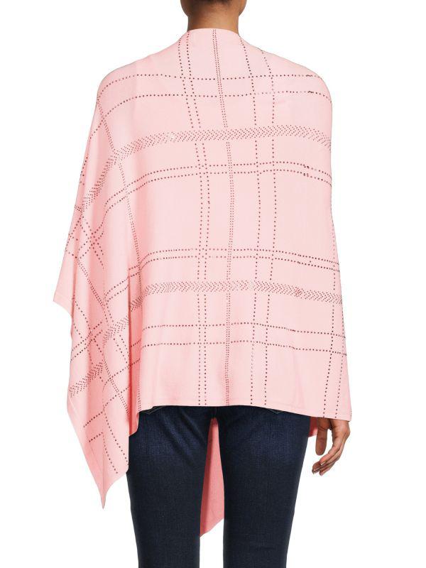 La Fiorentina Rhinestone Plaid Poncho