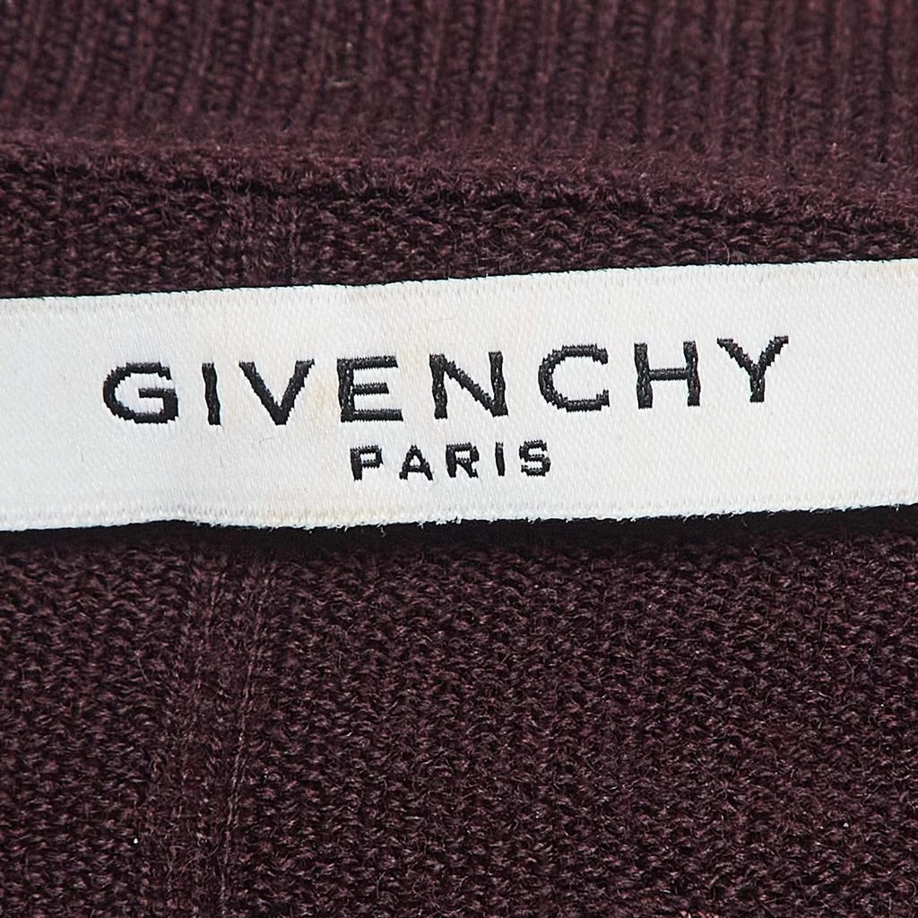 Givenchy Givenchy Burgundy Wool Knit Star Badge Detail Sweatshirt XS 6