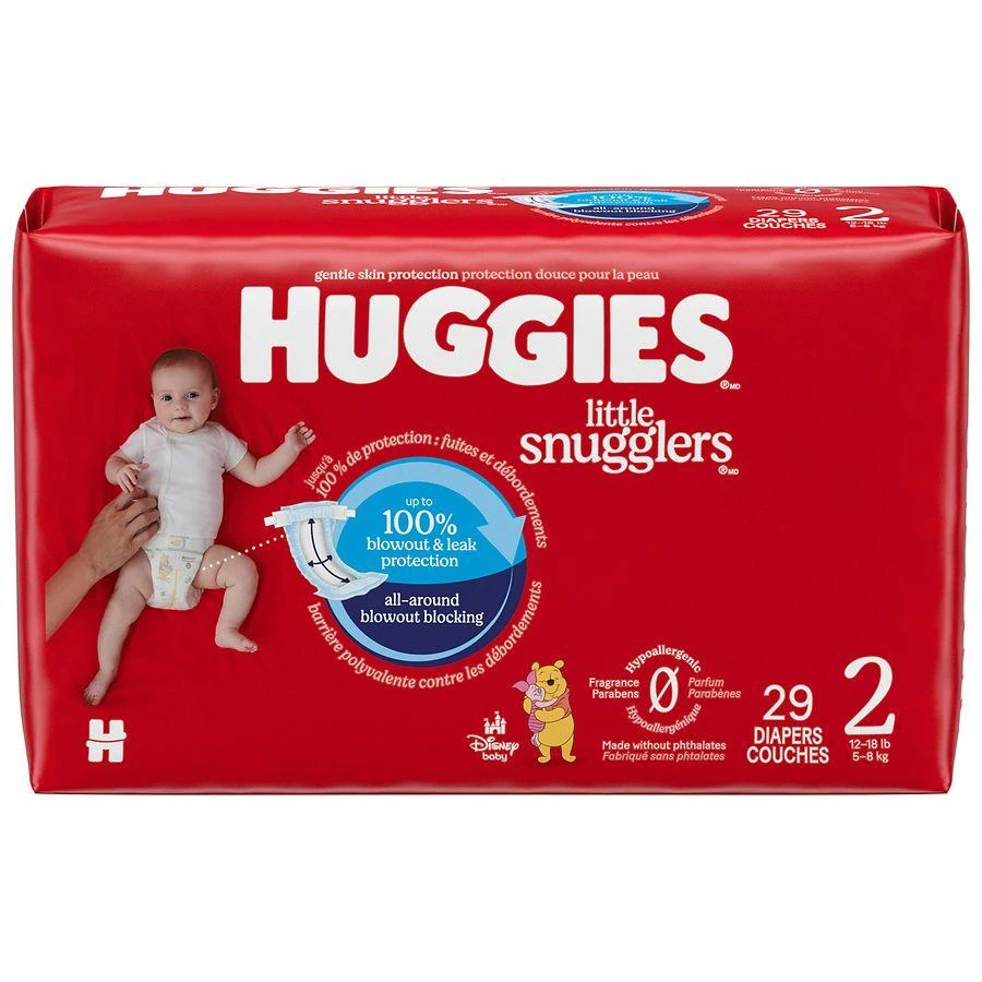 Huggies Baby Diapers Unscented, Size 2 (12-18 lbs) 2