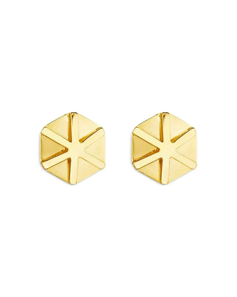 CADAR 18K Yellow Gold B Home Star Stud Earrings 1