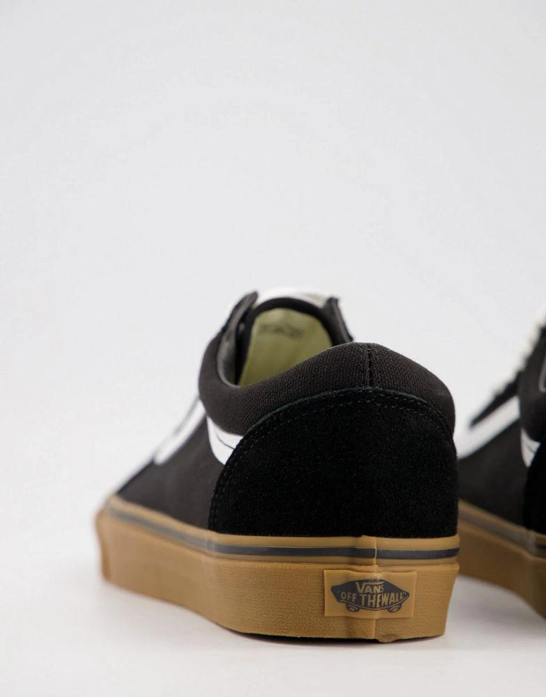 Vans Vans Old Skool gum sole trainers in black and white 4