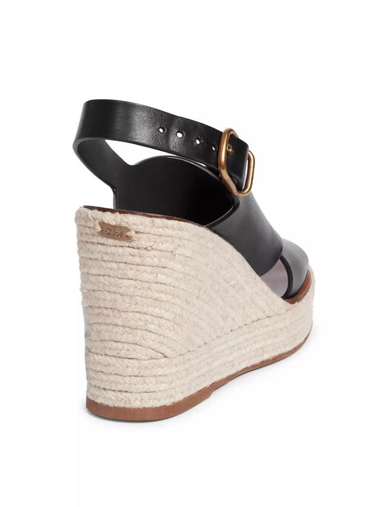 Chloé Pary Leather Espadrille Wedge Sandals 3