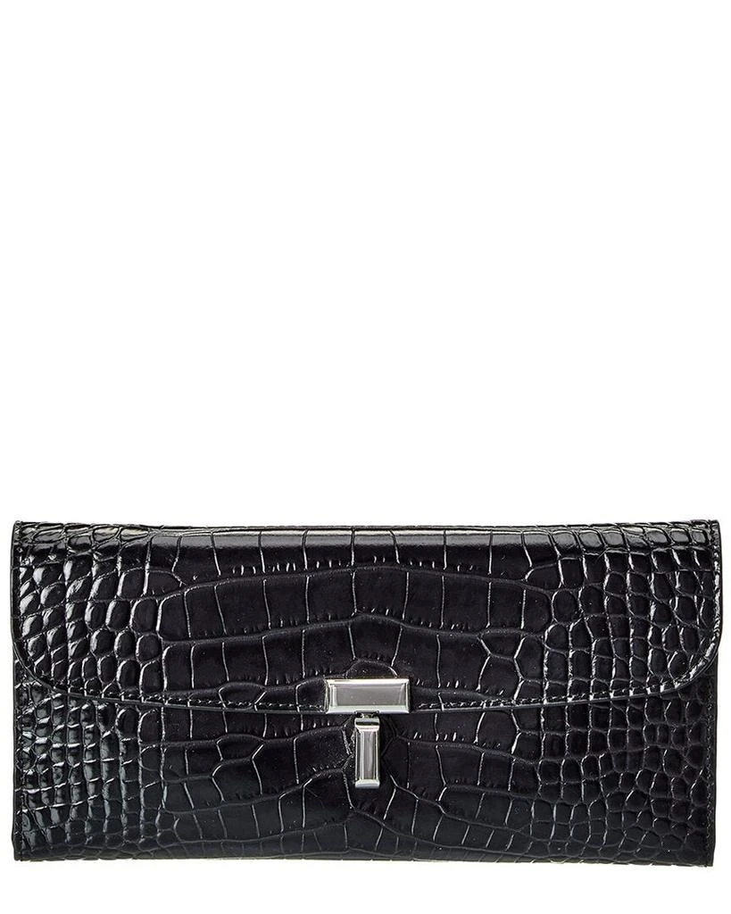 Totême TOTEME T-Lock Croc-Embossed Leather Continental Wallet