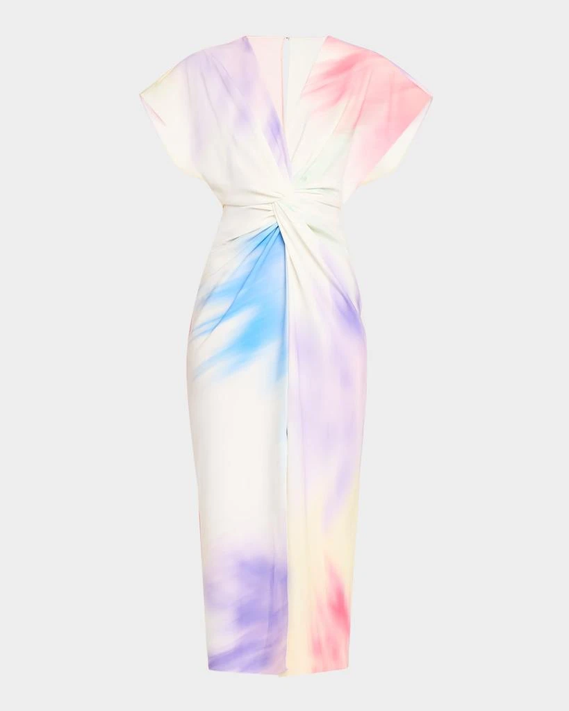 PRABAL GURUNG Jackie Twisted Short-Sleeve Midi Dress 1